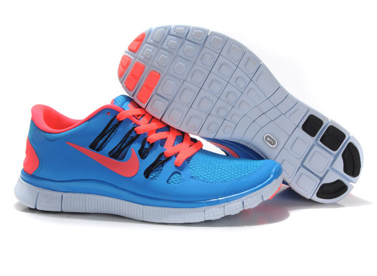 Nike Free 5.0 Blue Hot Pink Mens Running Shoes