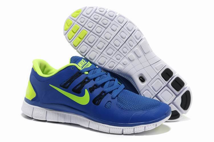 Nike Free 5.0 Blue Lime Mens Running Shoes