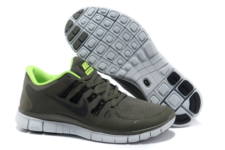 Nike Free 5.0 Grey Green Lime Mens Running Shoes