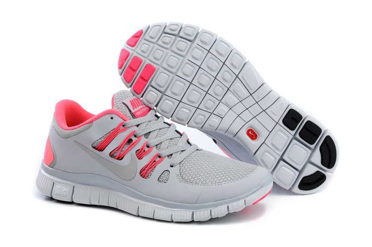 Nike Free 5.0 Grey Pink Womens Running Shoes
