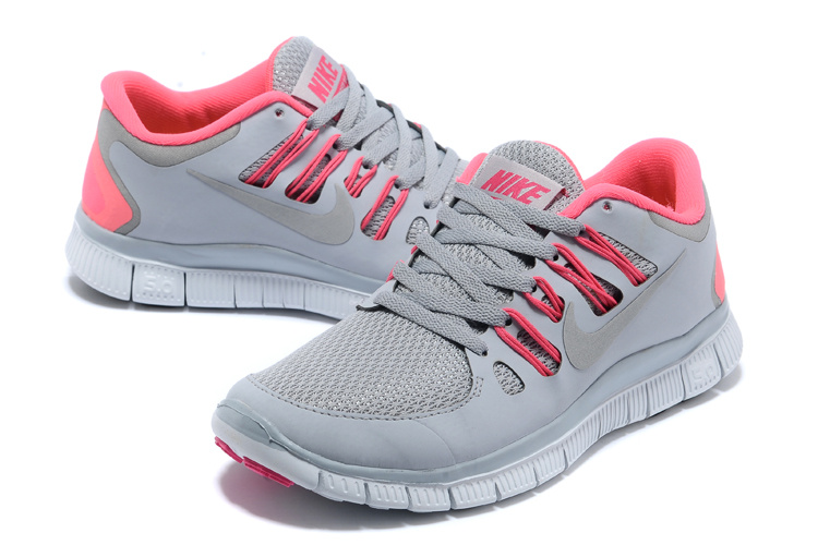 Nike Free 5.0 Grey Pink Womens Running Shoes
