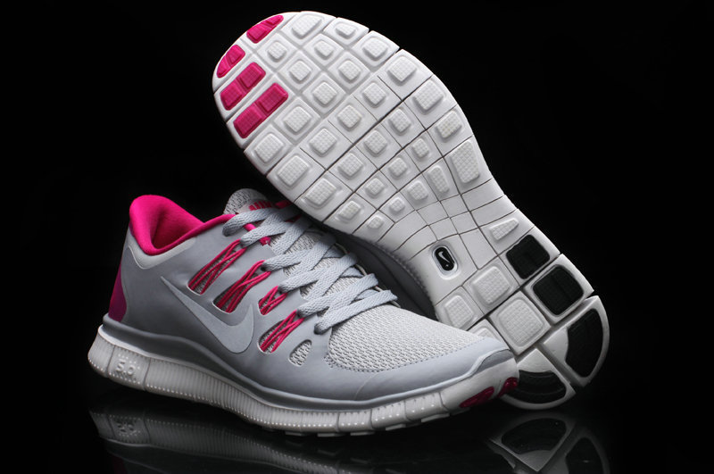 Nike Free 5.0 Grey Red Womens Running Shoes