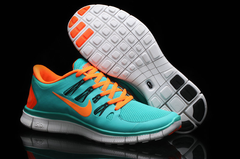Nike Free 5.0 Light Blue Orange Mens Running Shoes