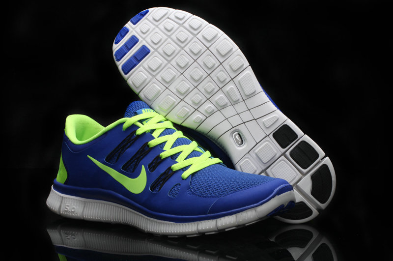 Nike Free 5.0 Royal Blue Lime Mens Running Shoes