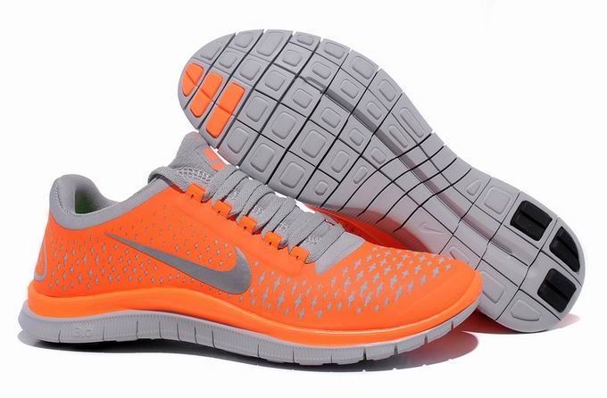 Nike Free 3.0 V4 Orange Gray Mens Running Shoes