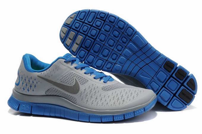 Nike Free 4.0 V2 Gray Blue Mens Running Shoes