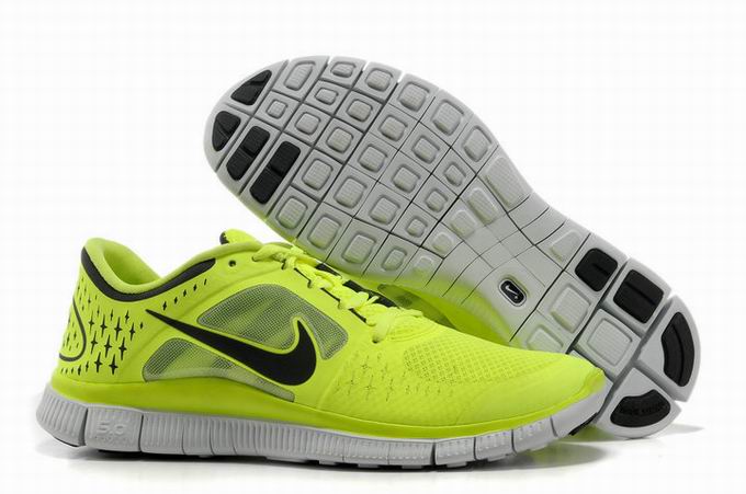 Nike Free Run +3 Fluorescent Green Black Mens Running Shoes