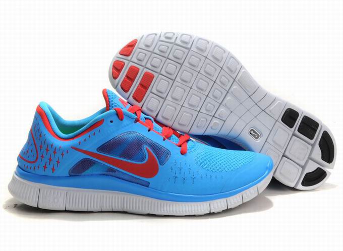Nike Free Run +3 Blue Red Mens Running Shoes