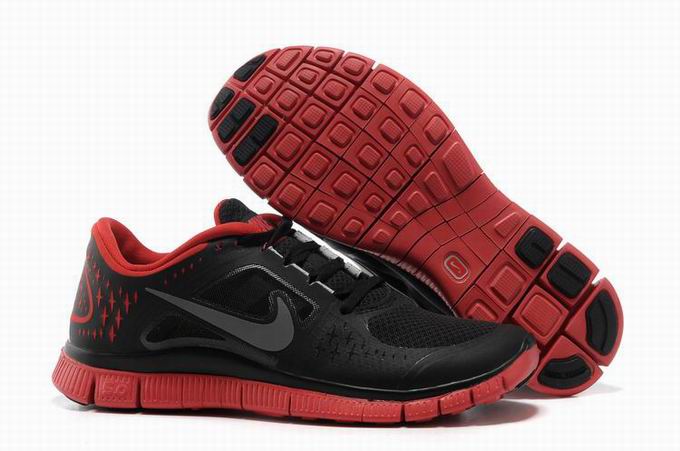 Nike Free Run +3 Black Red Mens Running Shoes