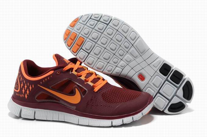 Nike Free Run +3 Red Orange Mens Running Shoes