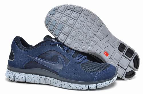 Men Nike Free Run+3 5.0 EXT in Navy Blue White Suede Shoes