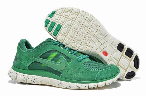 Men Nike Free Run+3 5.0 EXT in Green Suede Shoes