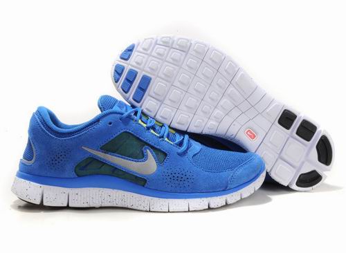 Nike Free Run+3 5.0 EXT in Blue Silvery White Suede