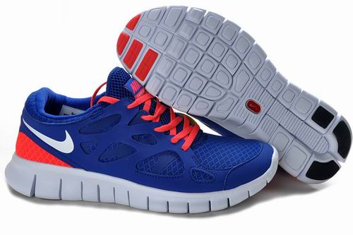 2013 Nike Free Run +2 Dark Royalblue Reddish Orange Mens Shoes