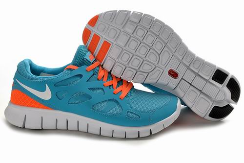 2013 Nike Free Run +2 Water Blue Orange Mens Shoes
