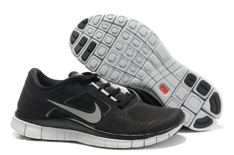 Nike Free Run 5.0 Black Silvery Mens Shoes