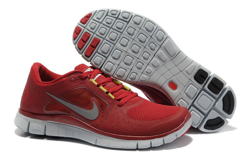 Nike Free Run 5.0 Red Silvery Mens Shoes