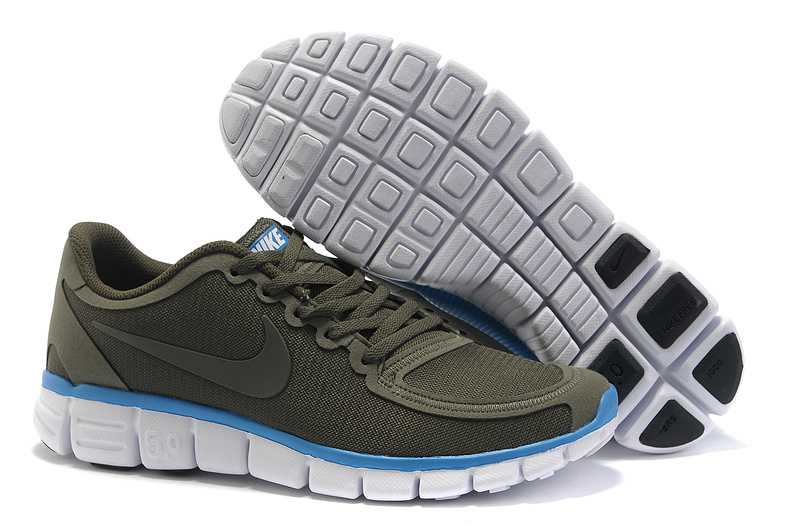 Nike Free Run 5.0 Army Green White Mens Shoes