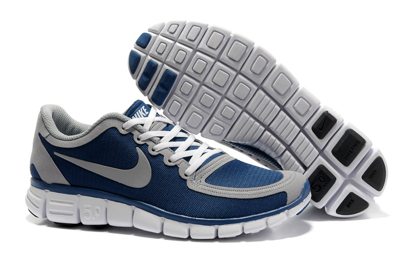 Nike Free Run 5.0 Dark Blue Light Gray Mens Shoes