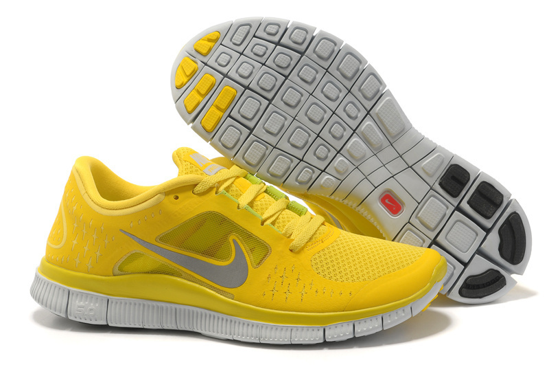 Nike Free Run 5.0 Yellow Silvery Mens Shoes