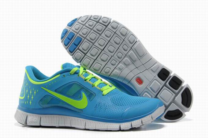 Nike Free 5.0 Blue Lime Womens Running Shoes