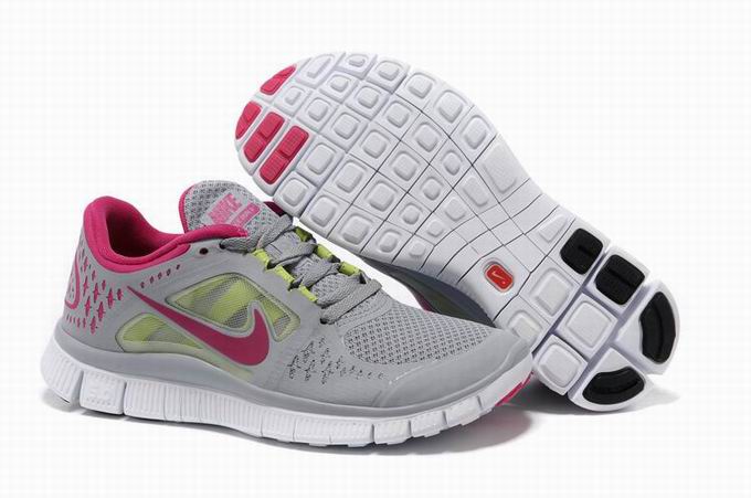 Nike Free 5.0 Gray Red Womens Running Shoes