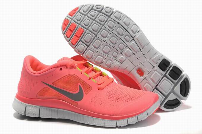 Nike Free 5.0 Light Red Gray Womens Running Shoes