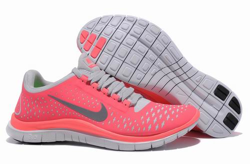 Nike Free 3.0 v4 Reddish Orange Silvery Gray Womens Shoes