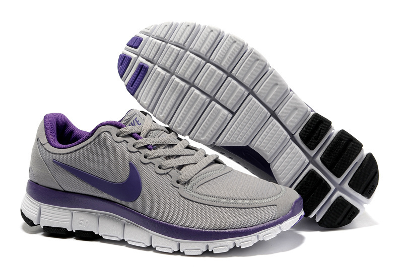 Nike Free Run 5.0 Gray White Purple Womens Shoes