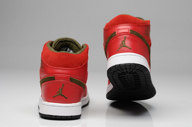 Nike Air Jordan 1 Mid Retro Mens Shoes Gym Red / Brown / White