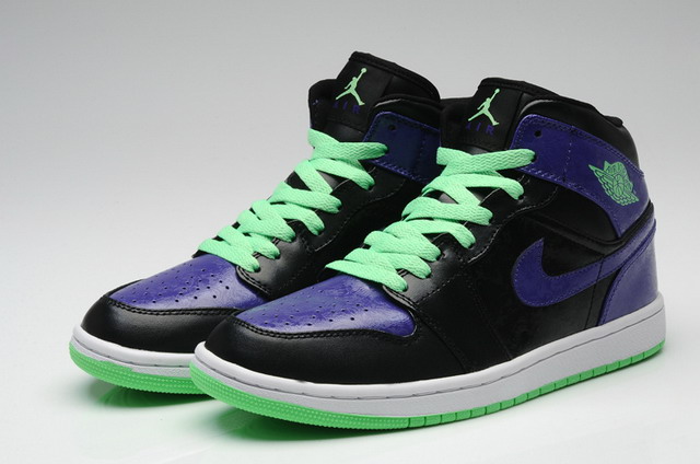 Nike Air Jordan 1 Retro Joker Mens Shoes Black / Purple / Green