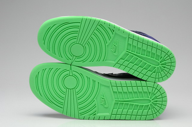 Nike Air Jordan 1 Retro Joker Mens Shoes Black / Purple / Green