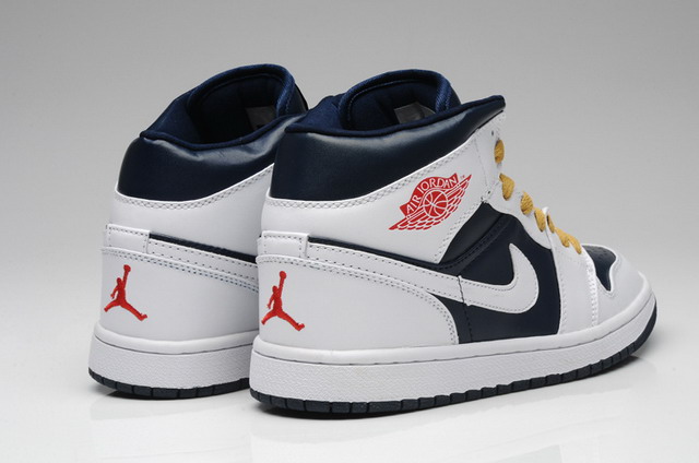 Nike Air Jordan 1 Retro Mens Shoes Navy / White / Metallic Gold