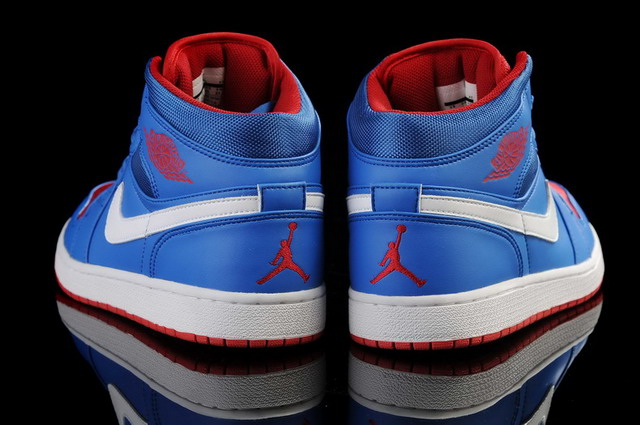 Nike Air Jordan 1 Mid Mens Shoes Game Royal / Gym Red / White