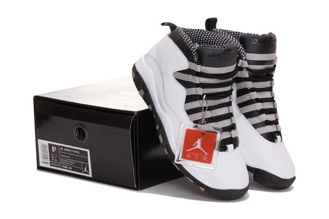 Nike Air Jordan 10 X Retro Mens Shoes White / Black / Steel Grey
