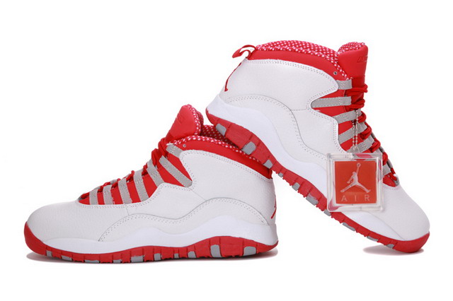 Nike Air Jordan 10 X Retro Mens Shoes White / Varsity Red / Steel Grey