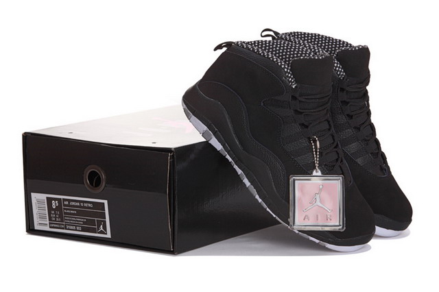 Nike Air Jordan 10 X Retro Mens Stealth Shoes Black / White Stealth