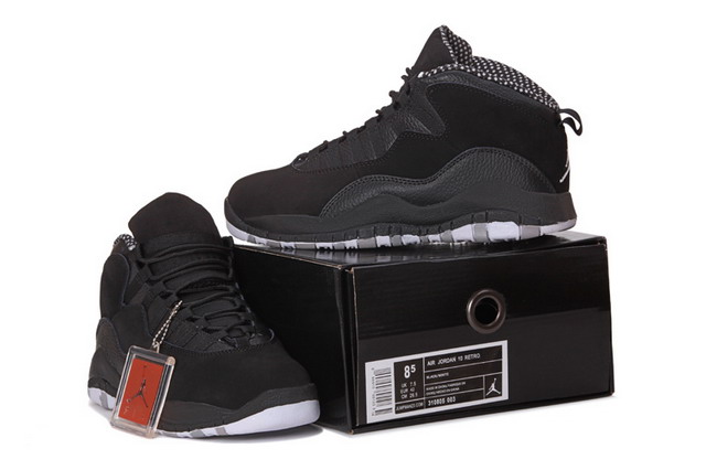 Nike Air Jordan 10 X Retro Mens Stealth Shoes Black / White Stealth