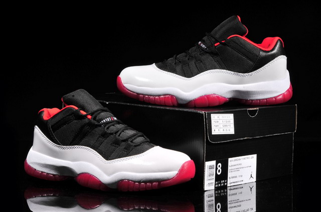 Nike Air Jordan 11 XI Retro Low Mens Shoes White / Black / Red