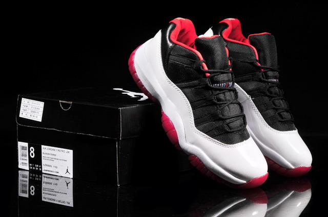 Nike Air Jordan 11 XI Retro Low Mens Shoes White / Black / Red