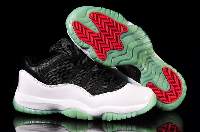 Nike Air Jordan 11 XI Retro Low Mens Shoes White / Black / Jade Green / Red