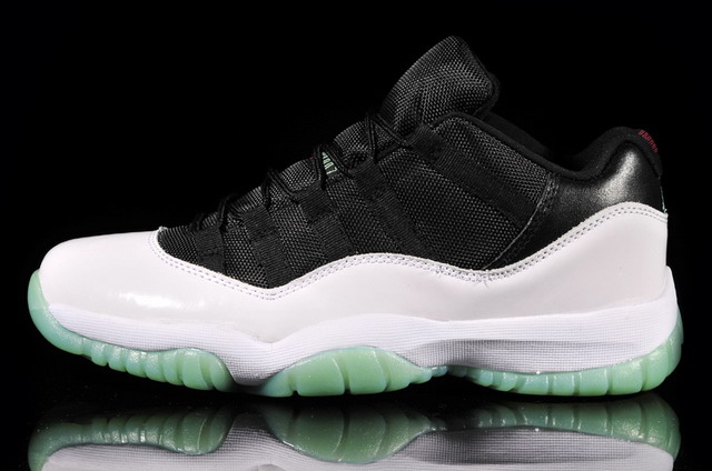 Nike Air Jordan 11 XI Retro Low Mens Shoes White / Black / Jade Green / Red