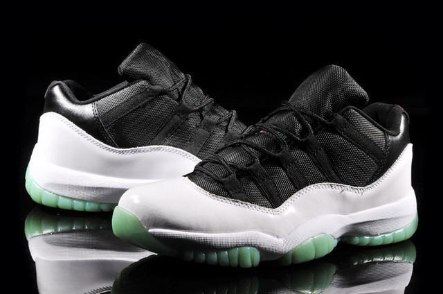 Nike Air Jordan 11 XI Retro Low Mens Shoes White / Black / Jade Green / Red