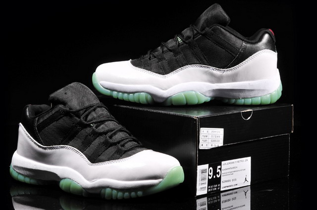 Nike Air Jordan 11 XI Retro Low Mens Shoes White / Black / Jade Green / Red
