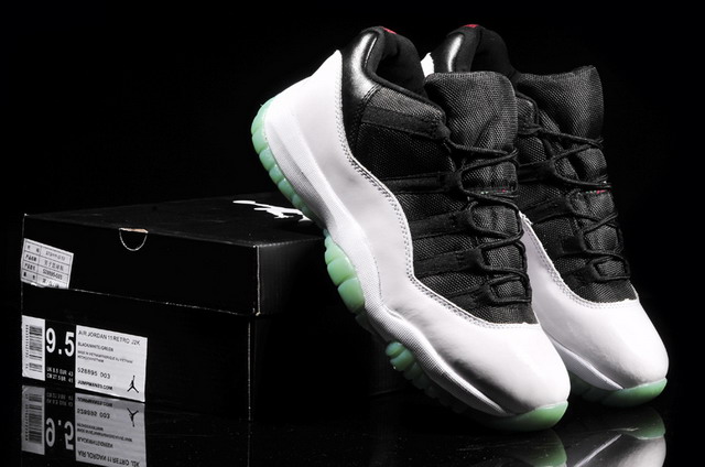 Nike Air Jordan 11 XI Retro Low Mens Shoes White / Black / Jade Green / Red