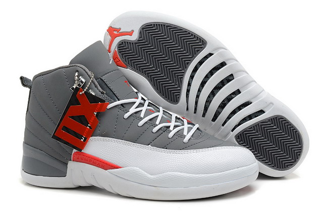 Nike Air Jordan 12 XII Retro Mens Shoes Cool Grey / White / Team Orange