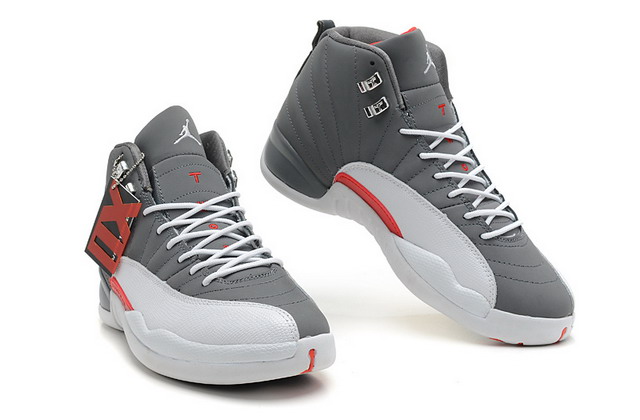 Nike Air Jordan 12 XII Retro Mens Shoes Cool Grey / White / Team Orange