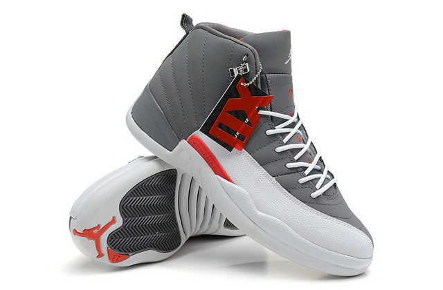 Nike Air Jordan 12 XII Retro Mens Shoes Cool Grey / White / Team Orange