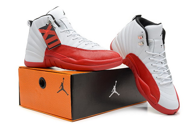 Nike Air Jordan 12 XII Retro 2009 Release Mens Shoes White / Black / Varsity Red
