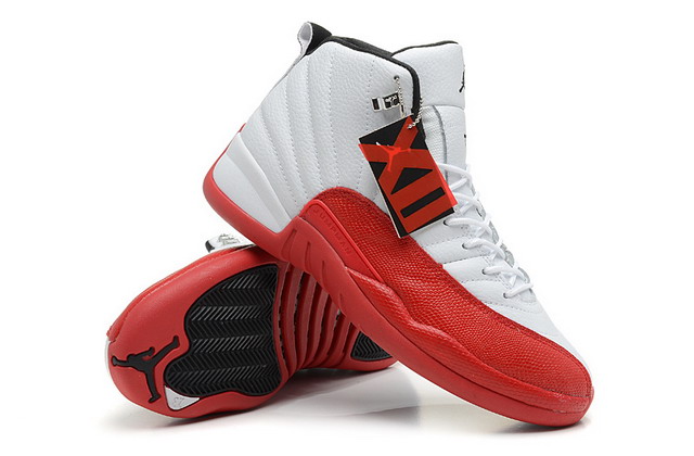Nike Air Jordan 12 XII Retro 2009 Release Mens Shoes White / Black / Varsity Red